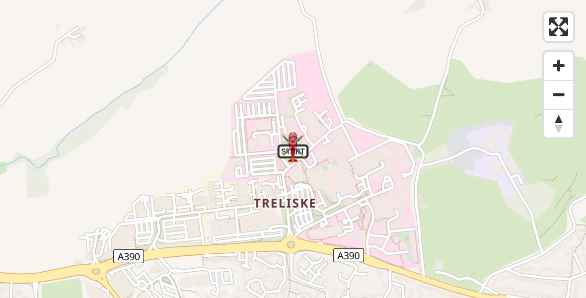 Flight route Air Ambulance Helicopter Treliske Hospital - Treliske Hospital, 29 May 2026, 11:56