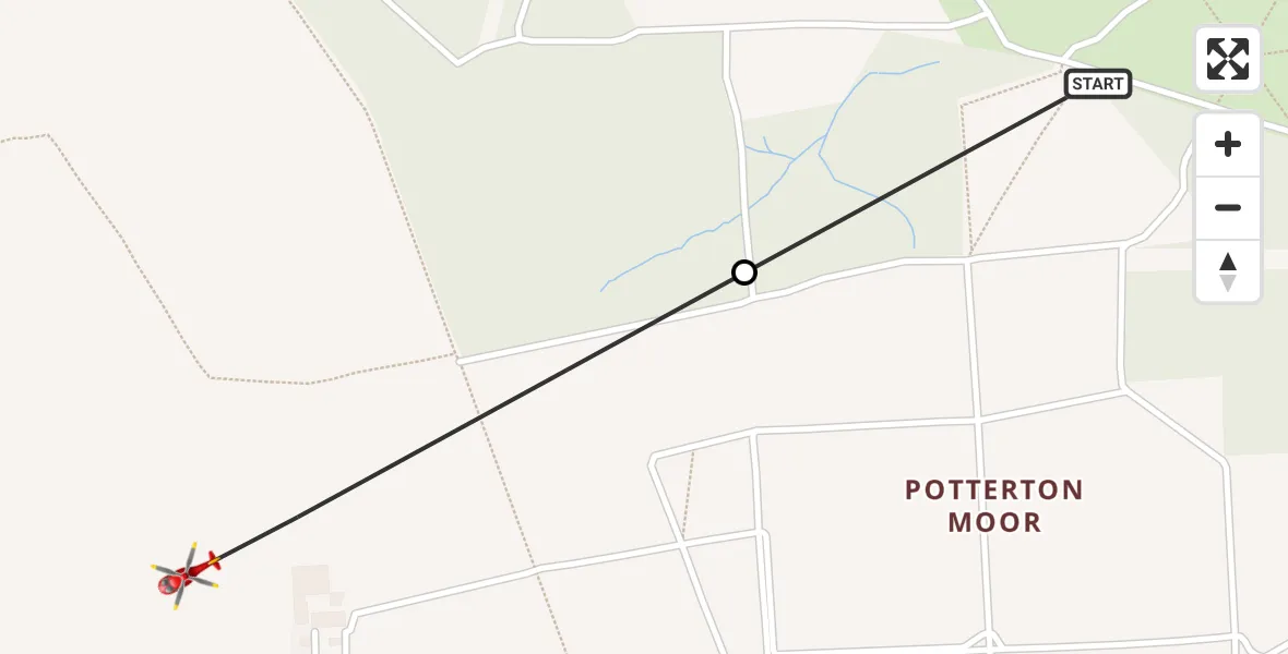 Flight route Air Ambulance Helicopter Barwick in Elmet and Scholes - Barwick in Elmet and Scholes, 29 May 2026, 14:31