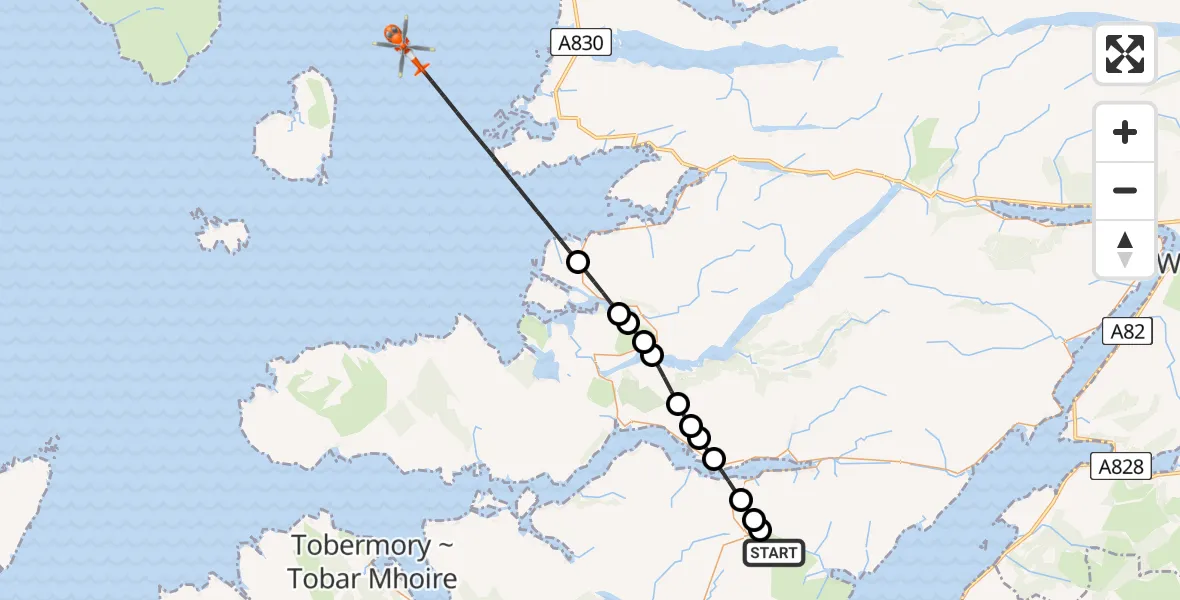 Flight route Coastguard Helicopter Ardgour - Inner Seas, 29 May 2026, 14:37