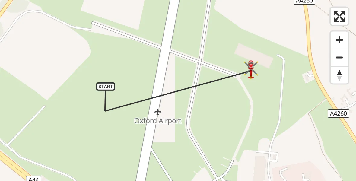 Flight route Air Ambulance Helicopter London Oxford Airport - London Oxford Airport, 29 May 2026, 15:04