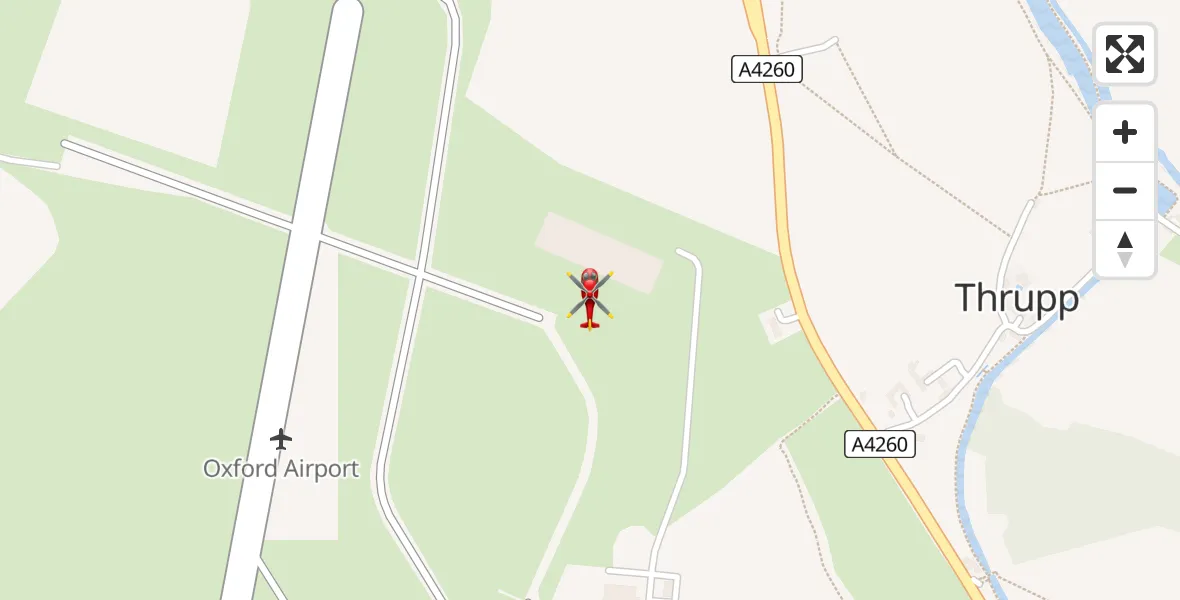 Flight route Air Ambulance Helicopter London Oxford Airport - London Oxford Airport, 29 May 2026, 15:07
