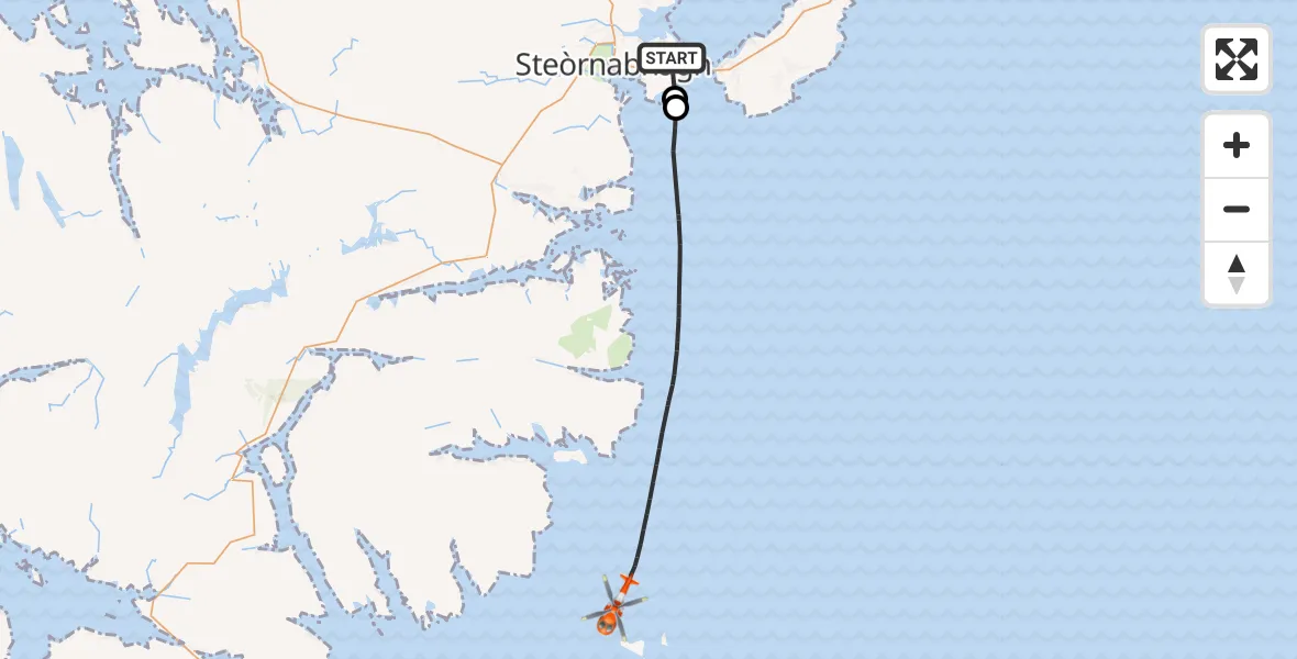 Flight route Coastguard Helicopter Stornoway Airport - Inner Seas, 29 May 2026, 18:07