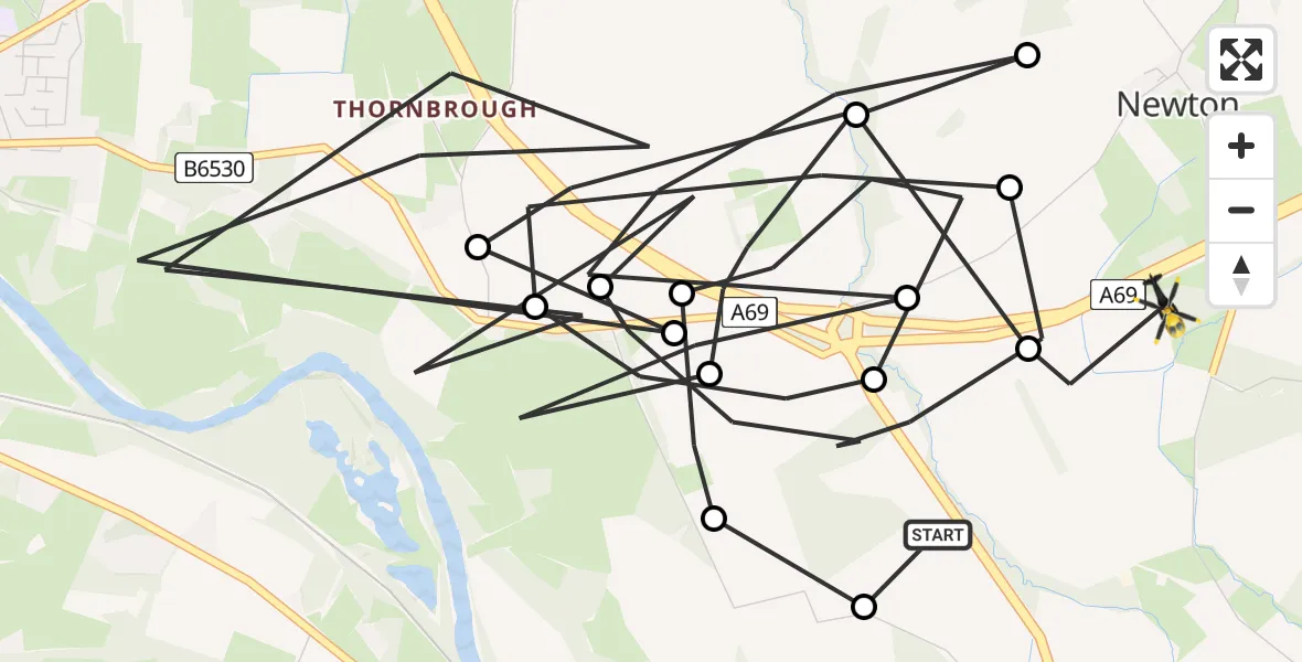 Flight route Police Helicopter Newton - Newton, 29 May 2026, 23:15