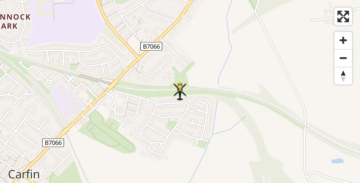 Flight route Police Helicopter Newarthill - Newarthill, 30 May 2026, 01:15