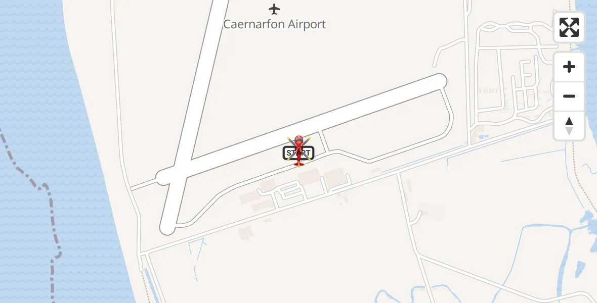 Flight route Air Ambulance Helicopter Caernarfon Airport - Caernarfon Airport, 30 May 2026, 10:20