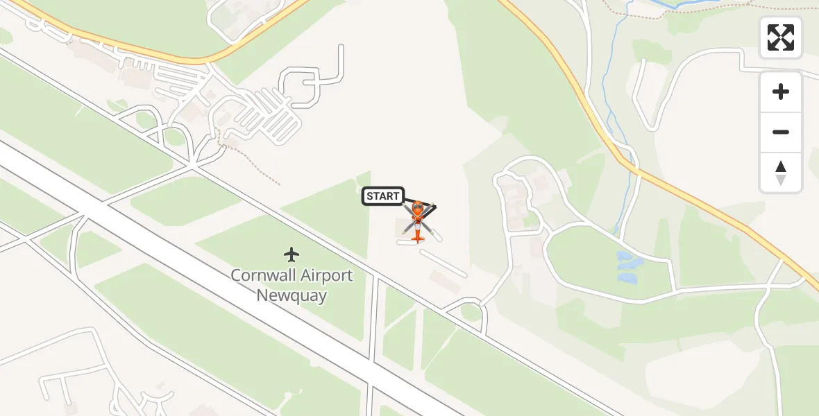 Flight route Coastguard Helicopter Cornwall Airport Newquay - Cornwall Airport Newquay, 30 May 2026, 12:12