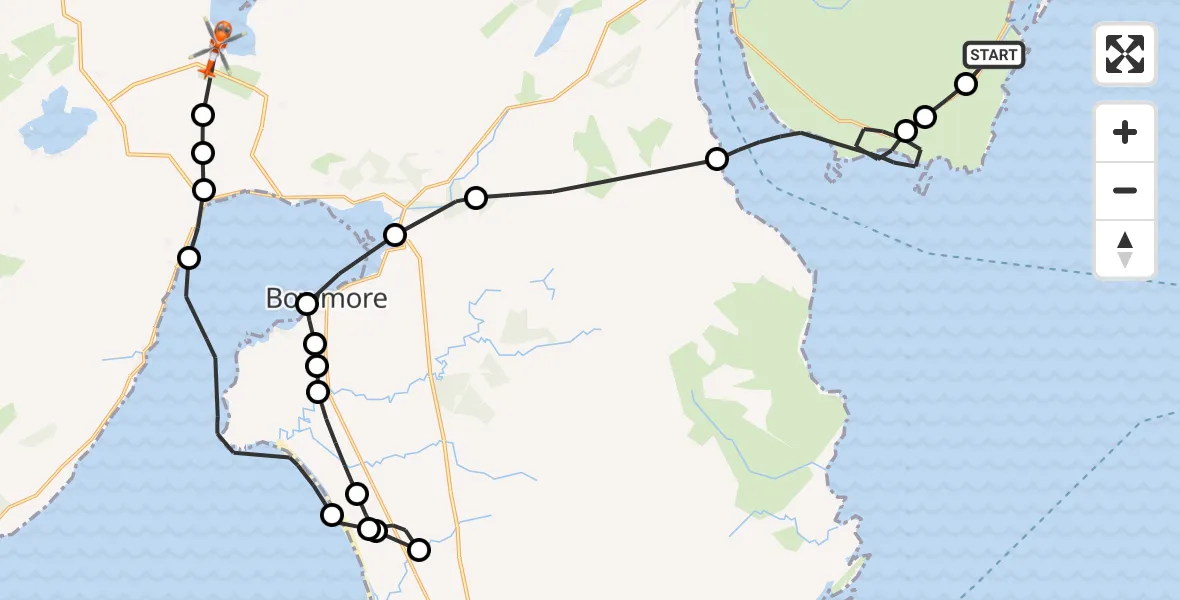 Flight route Coastguard Helicopter Inner Seas - Argyll and Bute, 30 May 2026, 13:03