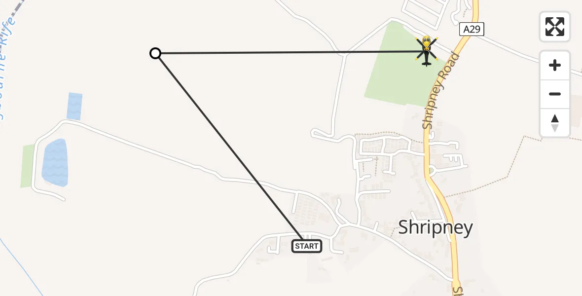 Flight route Police Helicopter Shripney - Shripney, 30 May 2026, 17:12