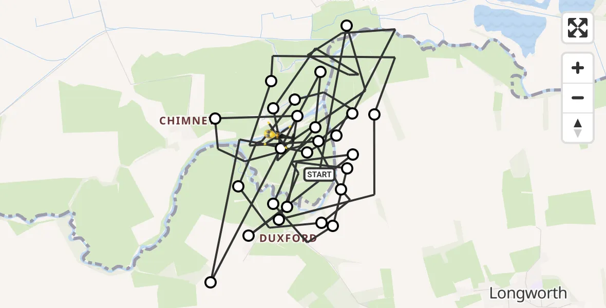 Flight route Police Helicopter Hinton Waldrist - West Oxfordshire, 30 May 2026, 17:52