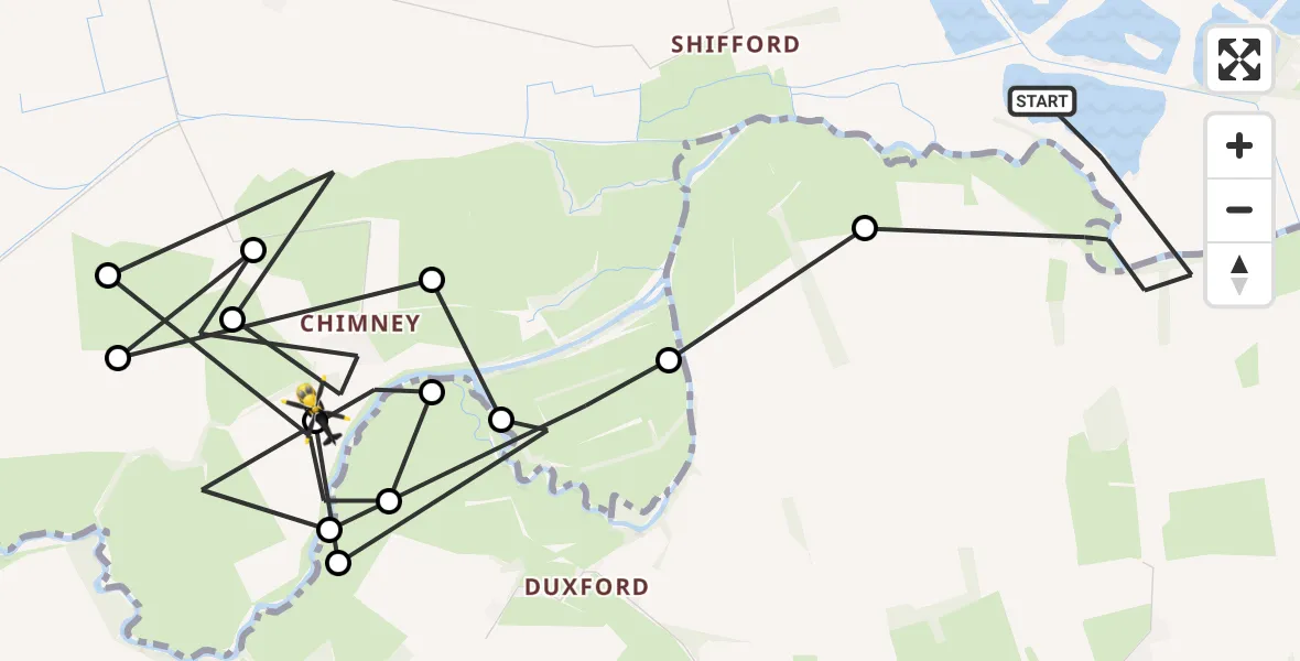 Flight route Police Helicopter Standlake - Buckland, 30 May 2026, 18:08