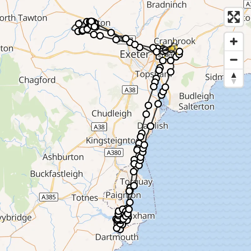 Exeter Test Routes Map Police Helicopter to Exeter International Airport | 30 May 2026 22:02 ...