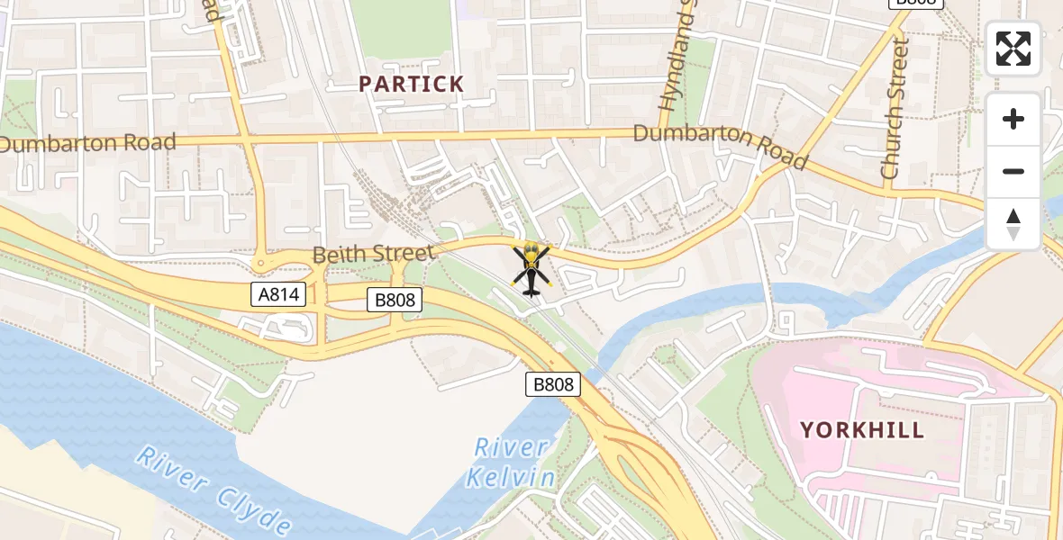 Flight route Police Helicopter Glasgow - Glasgow, 31 May 2026, 10:19