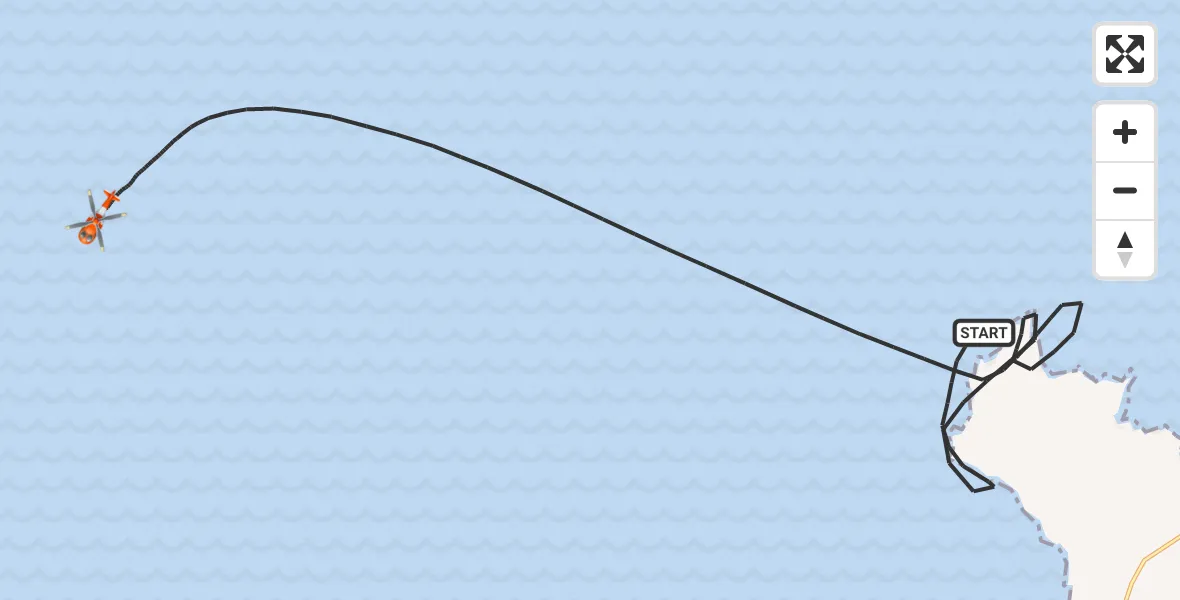 Flight route Coastguard Helicopter Inner Seas - Inner Seas, 31 May 2026, 14:29