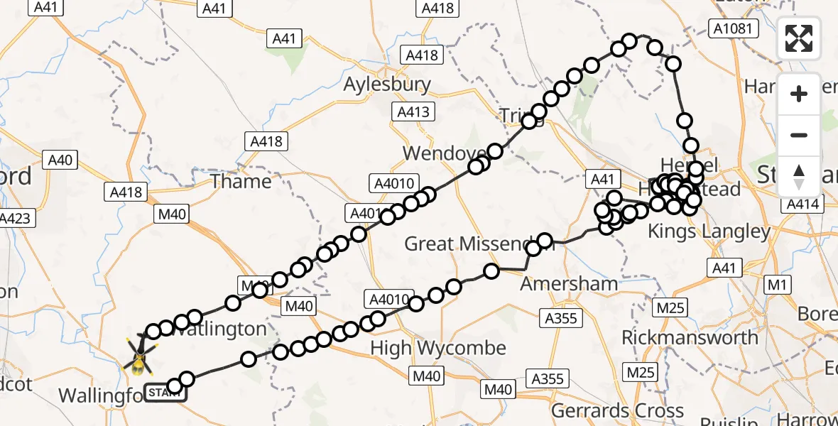 Flight route Police Helicopter Benson - Benson, 31 May 2026, 20:49