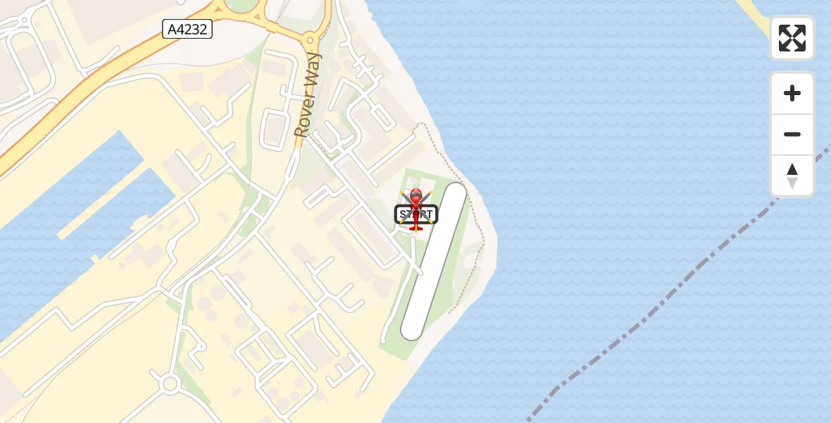 Flight route Air Ambulance Helicopter Cardiff Heliport - Cardiff Heliport, 01 June 2026, 07:03