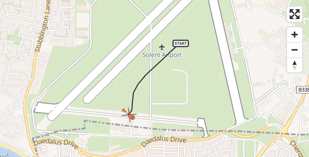 Flight route Coastguard Helicopter Solent Airport - Solent Airport, 01 June 2026, 15:42