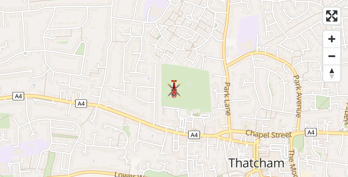 Flight route Air Ambulance Helicopter Thatcham - Thatcham, 02 June 2026, 08:20