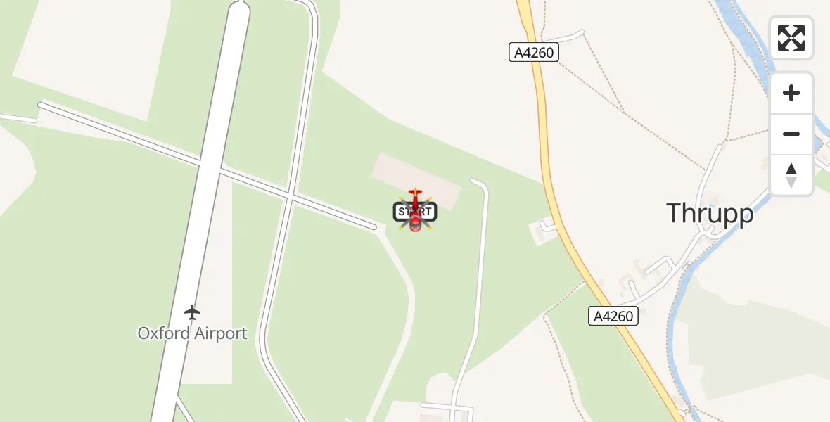 Flight route Air Ambulance Helicopter London Oxford Airport - London Oxford Airport, 02 June 2026, 10:03