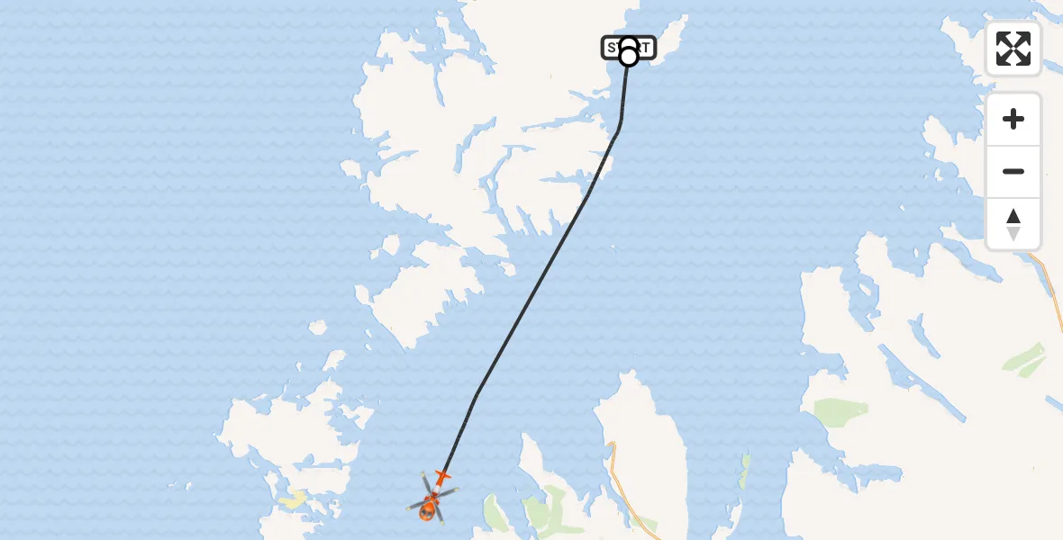 Flight route Coastguard Helicopter Stornoway Airport - Inner Seas, 02 June 2026, 10:27