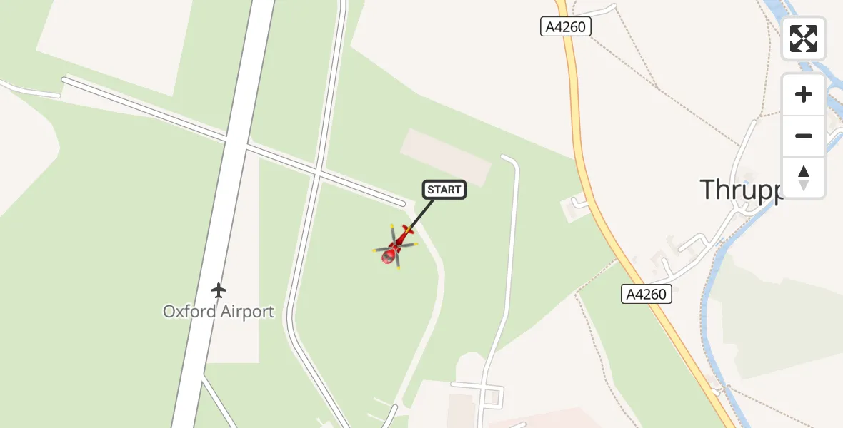 Flight route Air Ambulance Helicopter London Oxford Airport - London Oxford Airport, 02 June 2026, 13:19