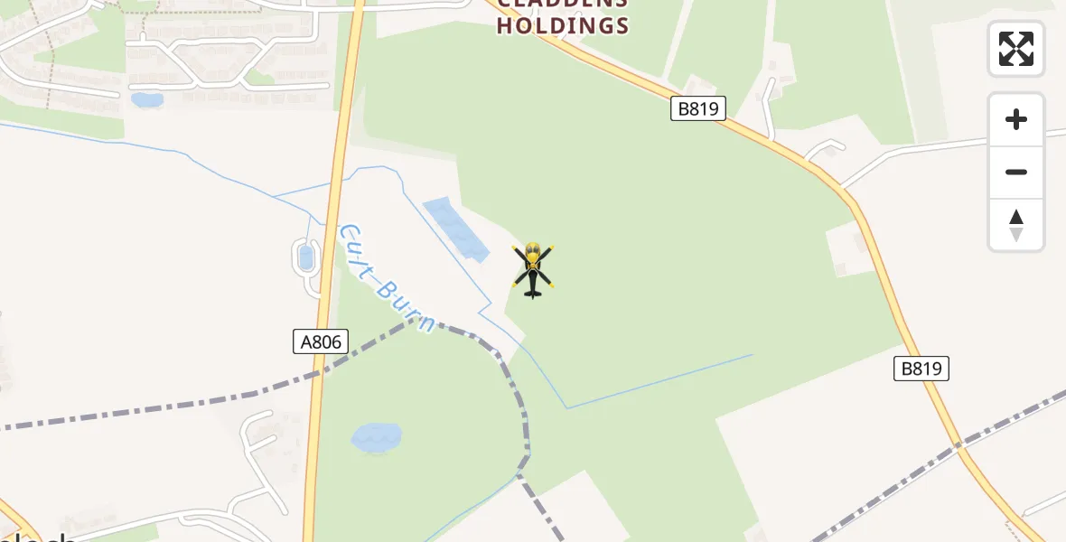 Flight route Police Helicopter Lenzie - Lenzie, 02 June 2026, 21:29