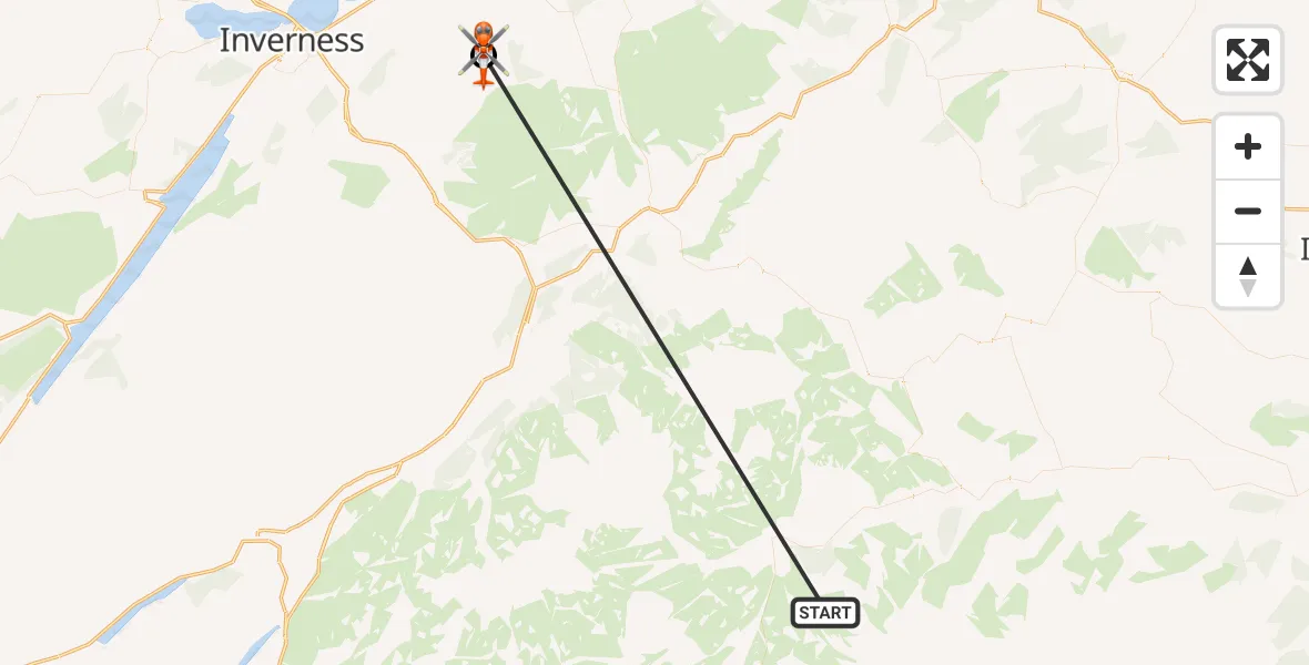 Flight route Coastguard Helicopter Aberdeenshire - Highland, 03 June 2026, 05:34