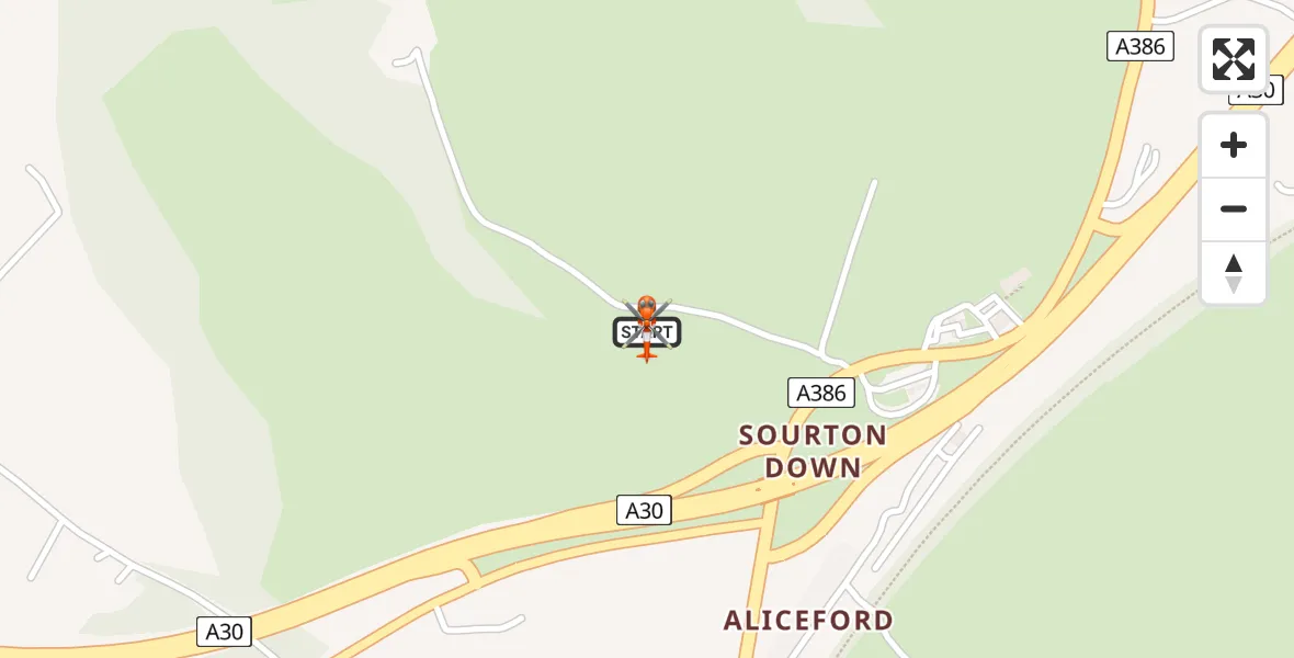 Flight route Coastguard Helicopter Sourton - Sourton, 03 June 2026, 05:36