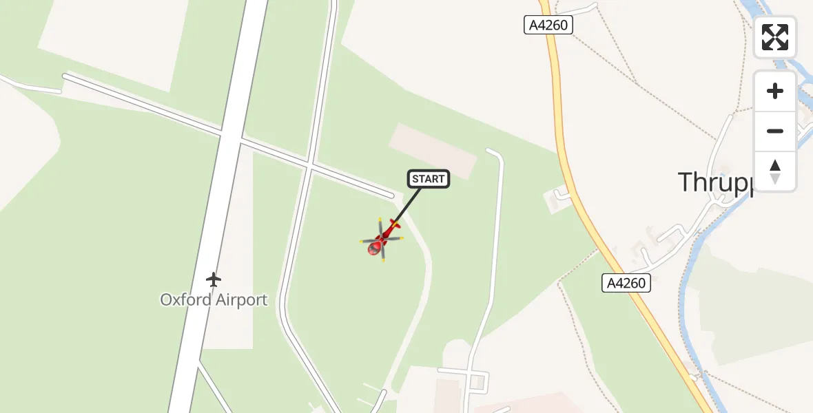 Flight route Air Ambulance Helicopter London Oxford Airport - London Oxford Airport, 03 June 2026, 07:43