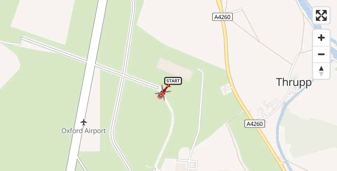 Flight route Air Ambulance Helicopter London Oxford Airport - London Oxford Airport, 03 June 2026, 08:52