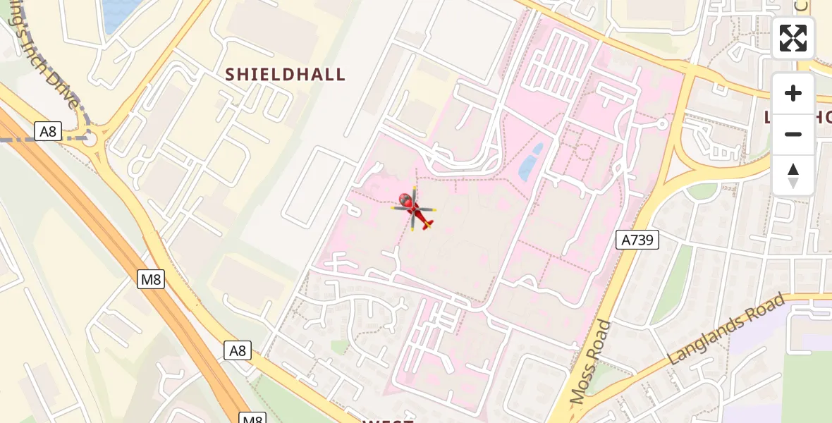 Flight route Air Ambulance Helicopter Queen Elizabeth Hospital - Queen Elizabeth Hospital, 03 June 2026, 11:52