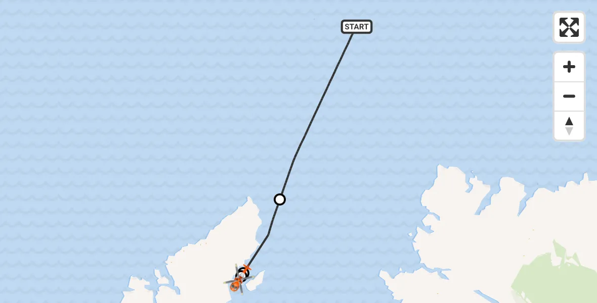 Flight route Coastguard Helicopter North Atlantic Ocean - Mealabost, 03 June 2026, 13:01