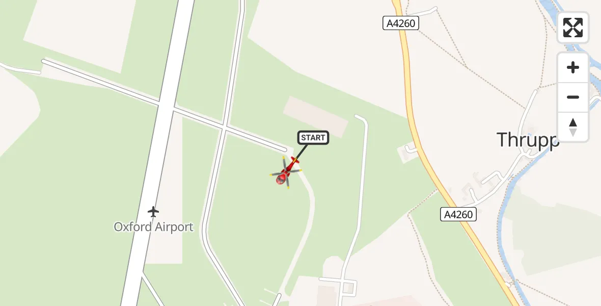 Flight route Air Ambulance Helicopter London Oxford Airport - London Oxford Airport, 03 June 2026, 13:12