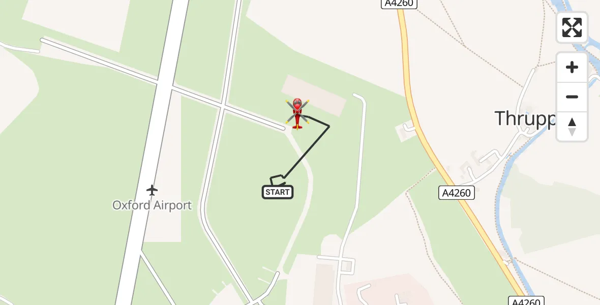 Flight route Air Ambulance Helicopter London Oxford Airport - London Oxford Airport, 03 June 2026, 13:30