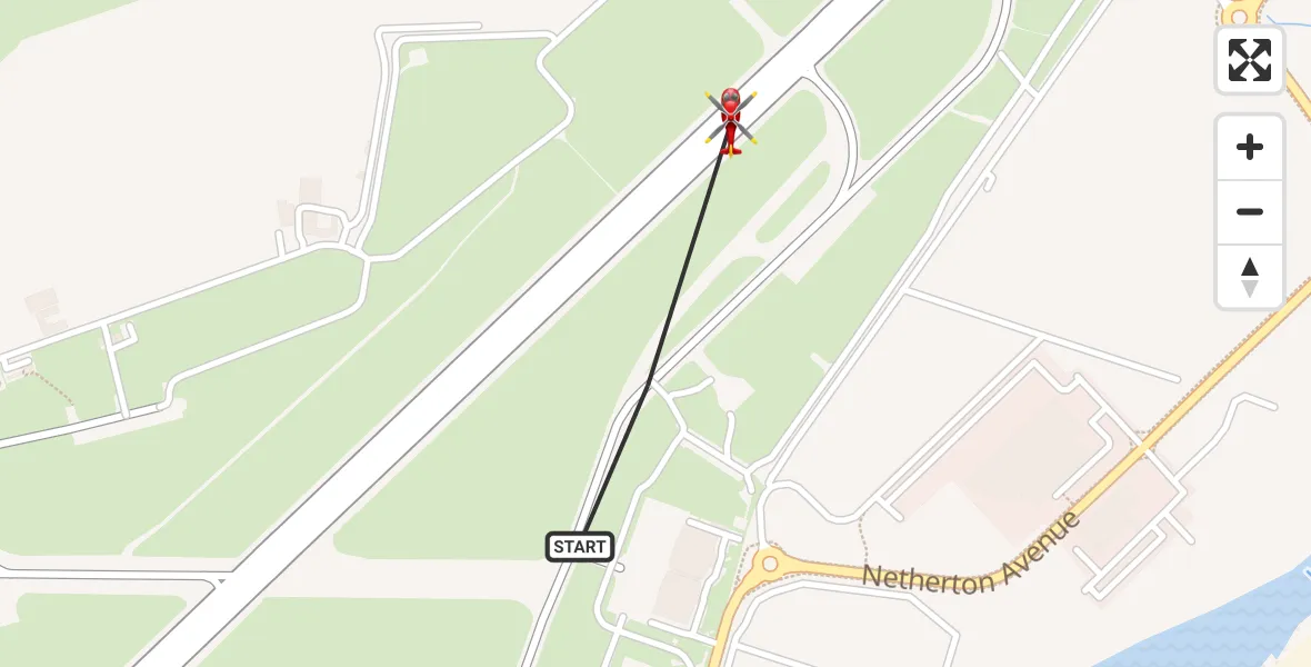 Flight route Air Ambulance Helicopter Glasgow Airport - Glasgow Airport, 03 June 2026, 14:02