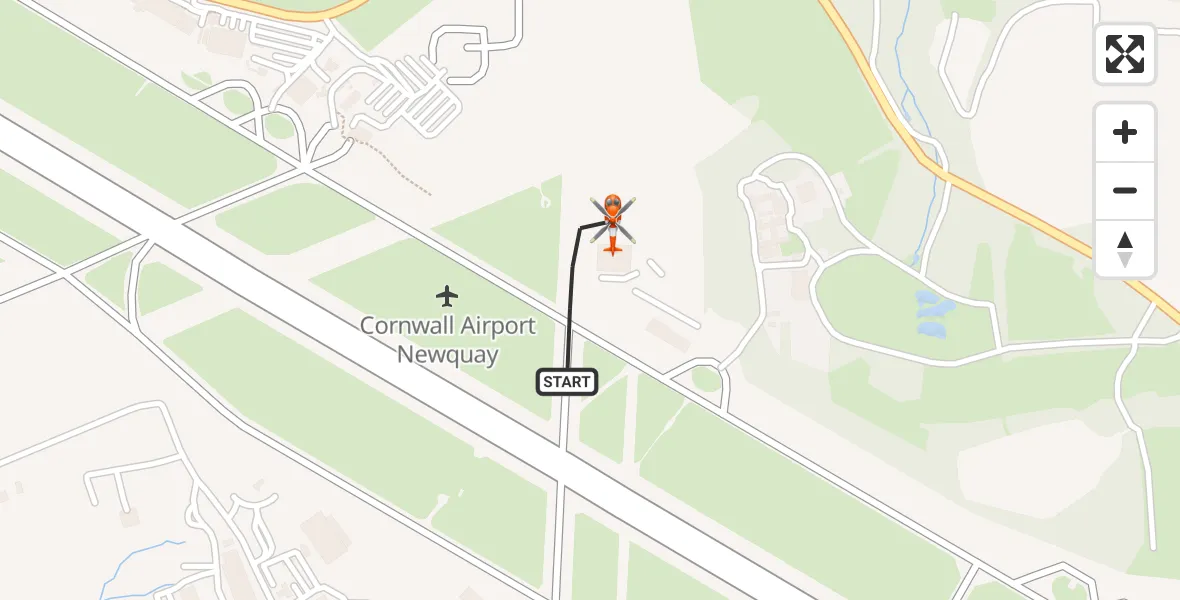Flight route Coastguard Helicopter Cornwall Airport Newquay - Cornwall Airport Newquay, 03 June 2026, 16:50