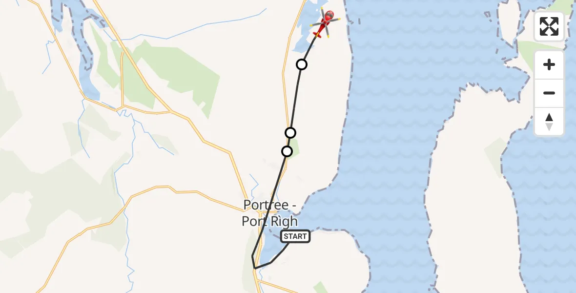 Flight route Air Ambulance Helicopter Portree - Port Rìgh - Holm, 03 June 2026, 18:33