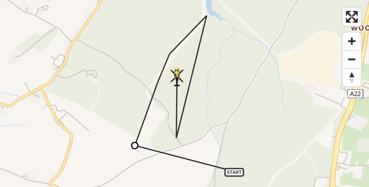 Flight route Police Helicopter Hailsham - Arlington, 03 June 2026, 23:30
