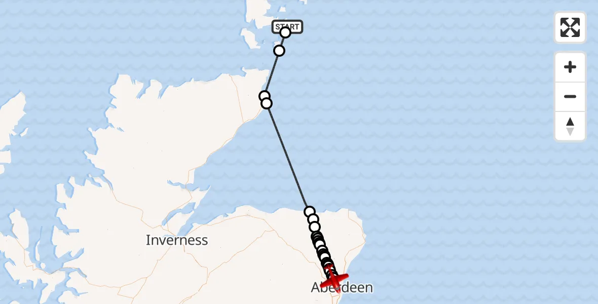 Flight route Air Ambulance Aircraft Toab - Aberdeen International Airport, 04 June 2026, 09:02