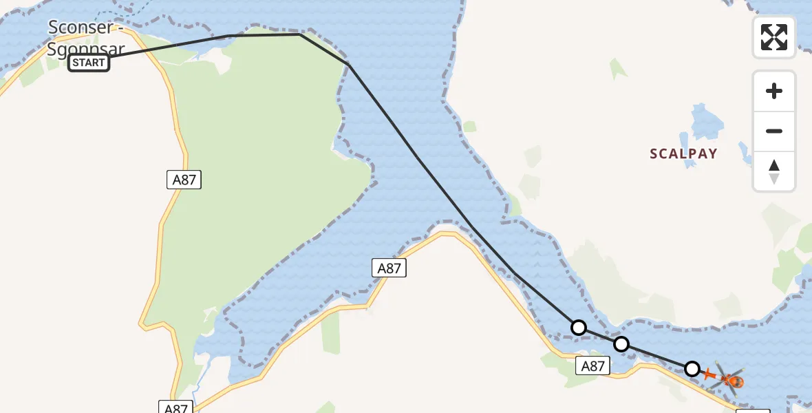 Flight route Coastguard Helicopter Inner Seas - Strollamus - Sròlamas, 04 June 2026, 11:31