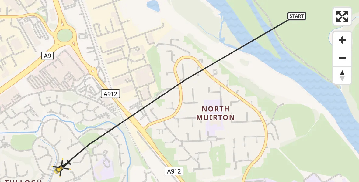 Flight route Police Helicopter Perth - Perth, 04 June 2026, 12:57