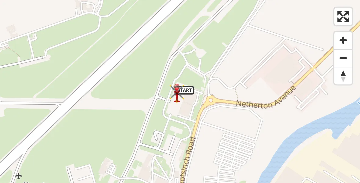 Flight route Air Ambulance Helicopter Glasgow Airport - Glasgow Airport, 04 June 2026, 13:55