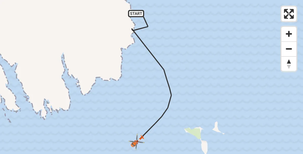 Flight route Coastguard Helicopter Inner Seas - Inner Seas, 04 June 2026, 14:25