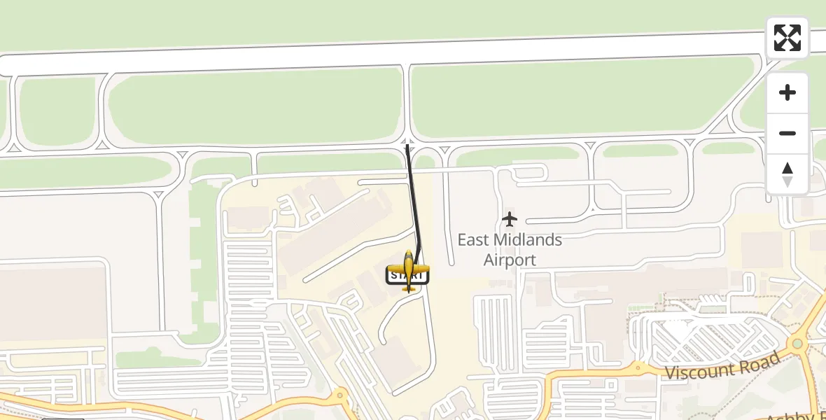 Flight route Police Aircraft East Midlands Airport - East Midlands Airport, 04 June 2026, 15:00