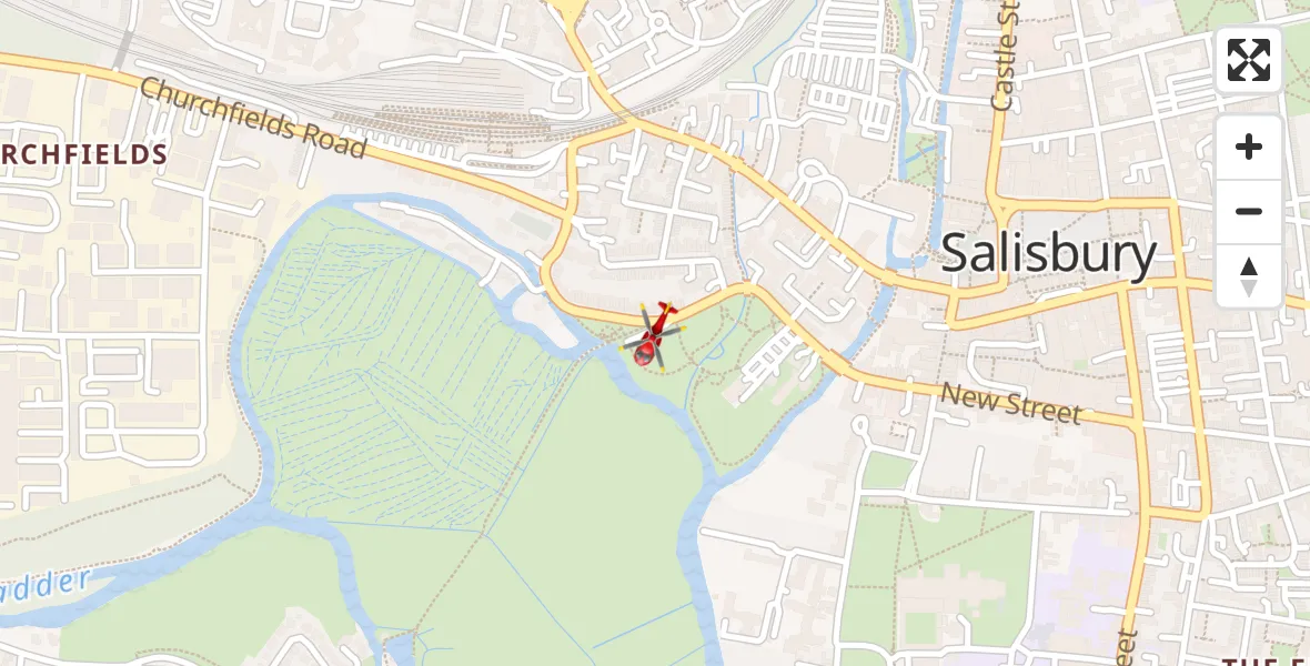 Flight route Air Ambulance Helicopter Salisbury - Salisbury, 04 June 2026, 15:16