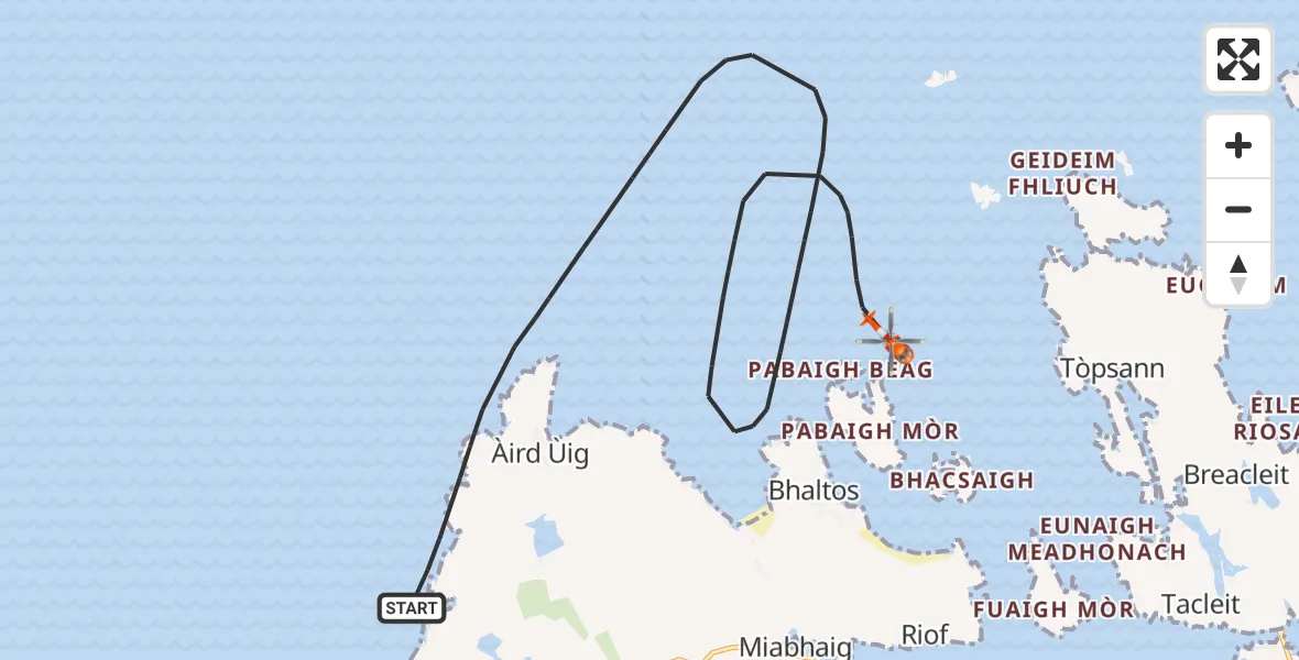 Flight route Coastguard Helicopter North Atlantic Ocean - North Atlantic Ocean, 04 June 2026, 15:29