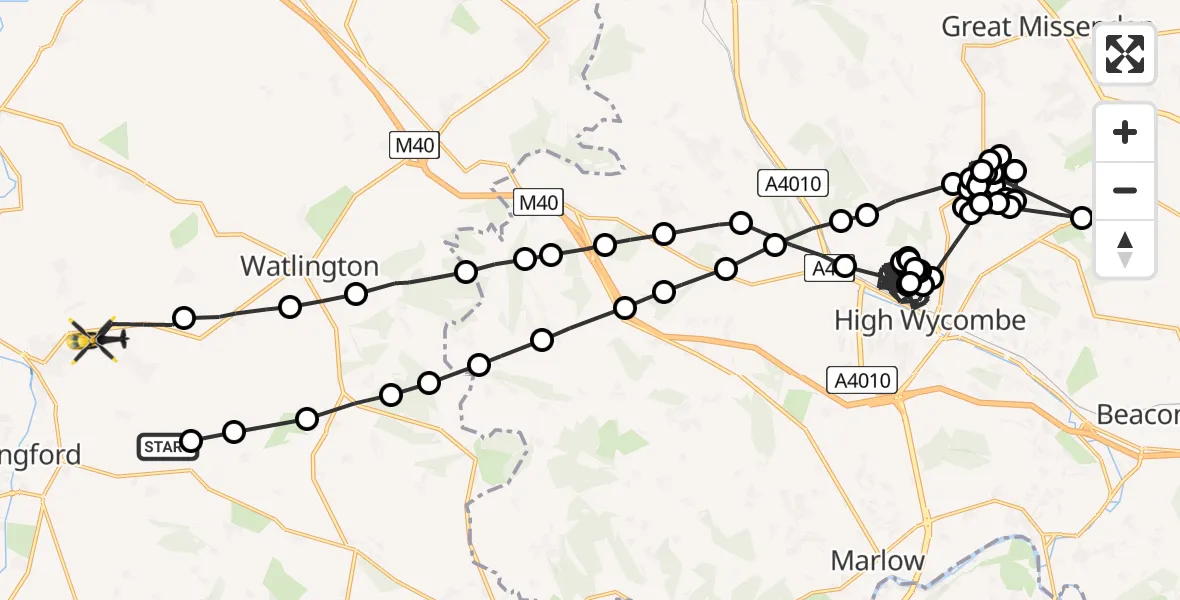 Flight route Police Helicopter Benson - Benson, 04 June 2026, 15:34