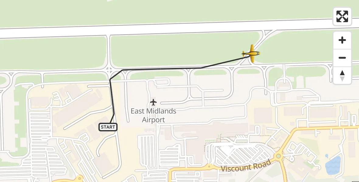 Flight route Police Aircraft East Midlands Airport - East Midlands Airport, 04 June 2026, 15:38
