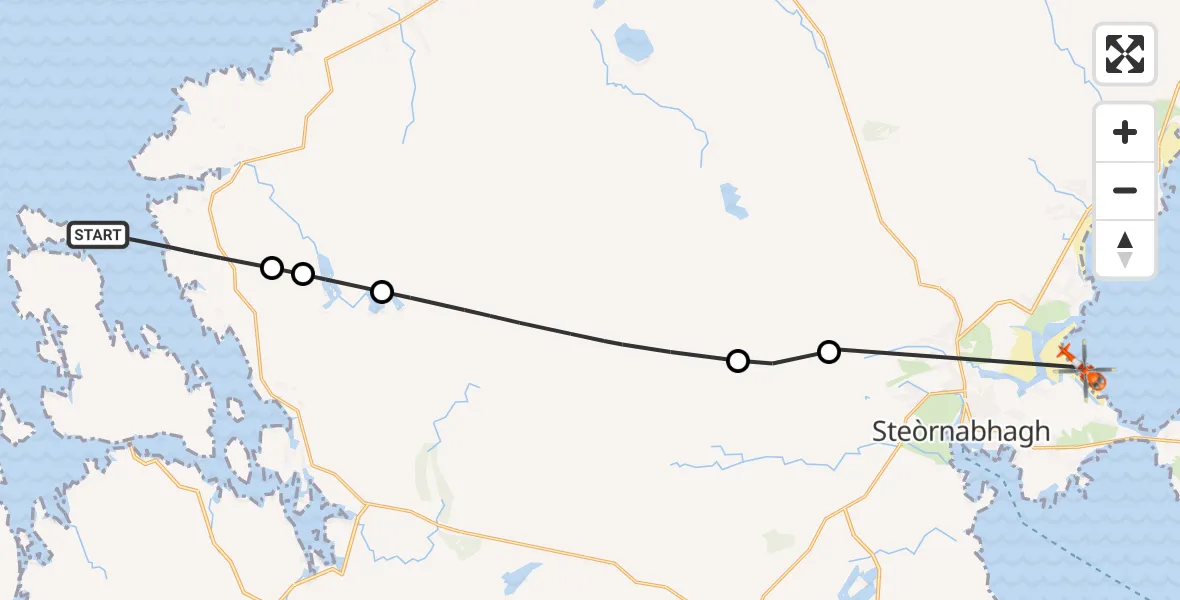 Flight route Coastguard Helicopter North Atlantic Ocean - Mealabost, 04 June 2026, 15:56