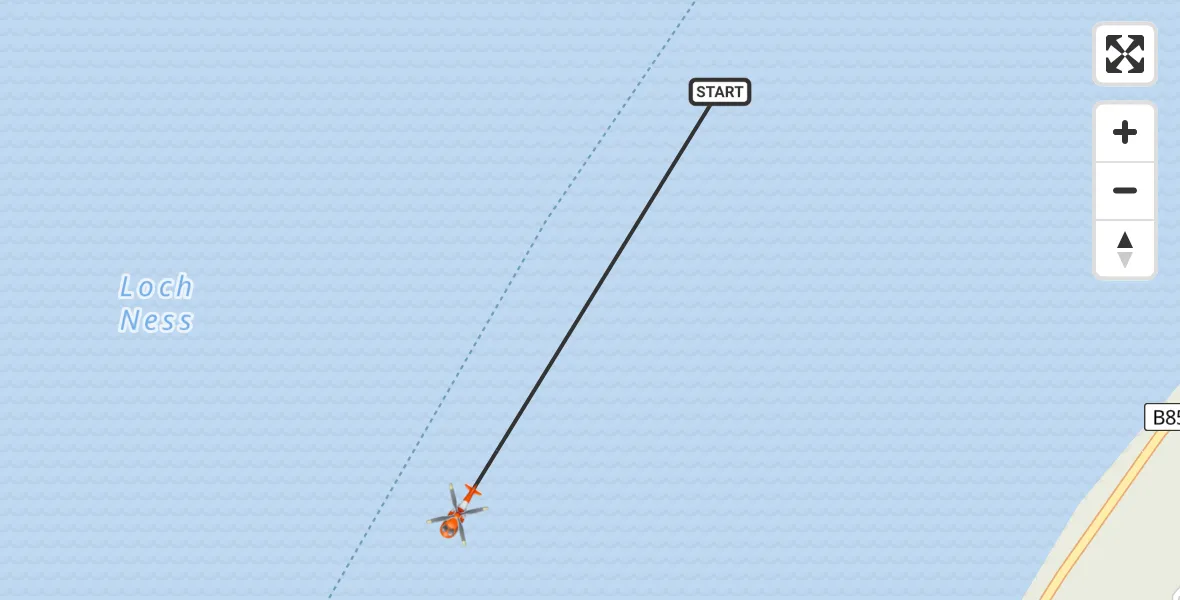 Flight route Coastguard Helicopter Loch Ness - Loch Ness, 04 June 2026, 17:06