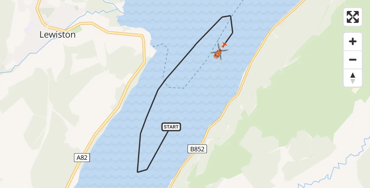Flight route Coastguard Helicopter Loch Ness - Loch Ness, 04 June 2026, 17:13